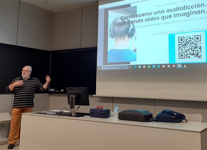 Masterclass sobre audioficcion en Univ. Navarra. 2019.